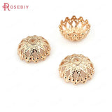 10PCS 12MM Champagne Plated Brass Beads Caps Tassel DIY Jewelry Accessories