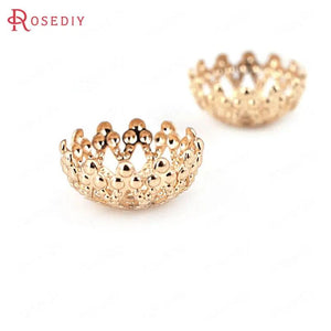 10PCS 12MM Champagne Plated Brass Beads Caps Tassel DIY Jewelry Accessories