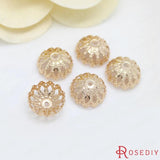 10PCS 12MM Champagne Plated Brass Beads Caps Tassel DIY Jewelry Accessories