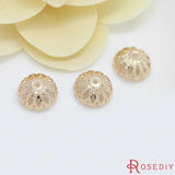 10PCS 12MM Champagne Plated Brass Beads Caps Tassel DIY Jewelry Accessories
