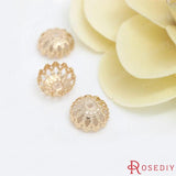 10PCS 12MM Champagne Plated Brass Beads Caps Tassel DIY Jewelry Accessories