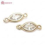 10PCS High Champagne Zircon Brass Connect Charms Pendants