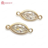 10PCS High Champagne Zircon Brass Connect Charms Pendants