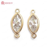 10PCS High Champagne Zircon Brass Connect Charms Pendants