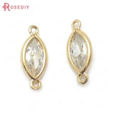 10PCS High Champagne Zircon Brass Connect Charms Pendants