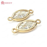 10PCS High Champagne Zircon Brass Connect Charms Pendants