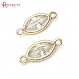 10PCS High Champagne Zircon Brass Connect Charms Pendants