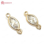 10PCS High Champagne Zircon Brass Connect Charms Pendants