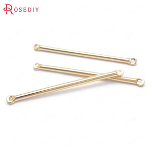 20PCS 45MM Champagne Plated Brass 2 hole Connect Rod Charms