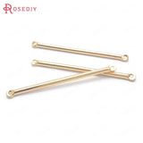 20PCS 45MM Champagne Plated Brass 2 hole Connect Rod Charms