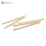 20PCS 45MM Champagne Plated Brass 2 hole Connect Rod Charms