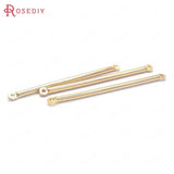 20PCS 45MM Champagne Plated Brass 2 hole Connect Rod Charms