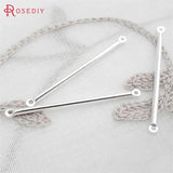20PCS 45MM Champagne Plated Brass 2 hole Connect Rod Charms
