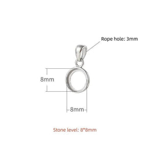 S925 Silver Necklace Pendant Holder for Wax Inlay DIY