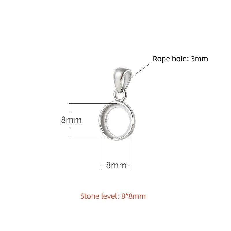 S925 Silver Necklace Pendant Holder for Wax Inlay DIY