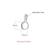 S925 Silver Necklace Pendant Holder for Wax Inlay DIY
