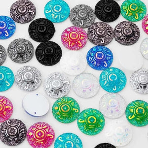 Taidian Aboriginal Resin Round Rhinestones for Jewelry Maker 25mm 10pcs/20pcs
