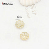 14k plated copper 6mm/7.5mm flower cap beads for diy jewelry making