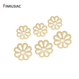 14k plated copper 6mm/7.5mm flower cap beads for diy jewelry making