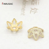 14k plated copper 6mm/7.5mm flower cap beads for diy jewelry making