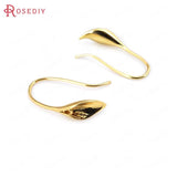 10PCS 25*11MM 24K Plated Brass Calla Earring Hook Jewelry Findings