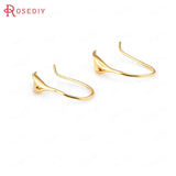 10PCS 25*11MM 24K Plated Brass Calla Earring Hook Jewelry Findings