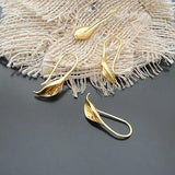 10PCS 25*11MM 24K Plated Brass Calla Earring Hook Jewelry Findings