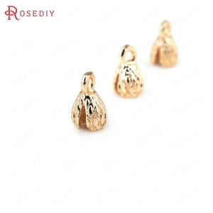 10PCS 4x7MM Champagne Plated Brass Cord Wire Clasps for DIY Jewelry