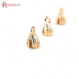 10PCS 4x7MM Champagne Plated Brass Cord Wire Clasps for DIY Jewelry