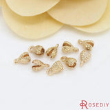 10PCS 4x7MM Champagne Plated Brass Cord Wire Clasps for DIY Jewelry