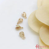 10PCS 4x7MM Champagne Plated Brass Cord Wire Clasps for DIY Jewelry