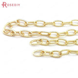 1 Meter 24K Brass Oval Necklace Chains 3MM 5MM