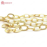 1 Meter 24K Brass Oval Necklace Chains 3MM 5MM