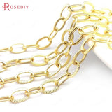 1 Meter 24K Brass Oval Necklace Chains 3MM 5MM