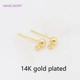 925 Sterling Silver Plated Ball Stud Earring Base DIY Jewelry