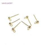 925 Sterling Silver Plated Ball Stud Earring Base DIY Jewelry