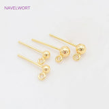 925 Sterling Silver Plated Ball Stud Earring Base DIY Jewelry