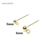 925 Sterling Silver Plated Ball Stud Earring Base DIY Jewelry