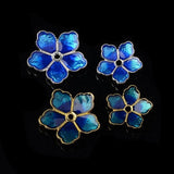 10pcs Alloy Enamel Flower Charms Silver Plated Bead Caps for DIY Jewelry
