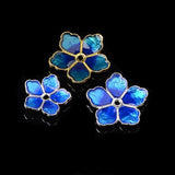 10pcs Alloy Enamel Flower Charms Silver Plated Bead Caps for DIY Jewelry