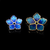 10pcs Alloy Enamel Flower Charms Silver Plated Bead Caps for DIY Jewelry