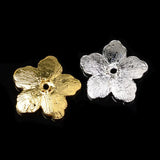 10pcs Alloy Enamel Flower Charms Silver Plated Bead Caps for DIY Jewelry