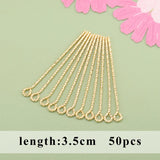 18K Plated Needle Jewelry DIY Accessories 50pcs/lot