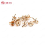 20PCS 5MM Champagne Brass Half Hole Pearl Beads Connect Charms