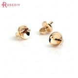 20PCS 5MM Champagne Brass Half Hole Pearl Beads Connect Charms