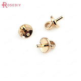 20PCS 5MM Champagne Brass Half Hole Pearl Beads Connect Charms