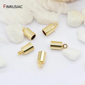 4MM Tassel Leather Cord End Crimp Caps Beads for DIY Jewelry Making