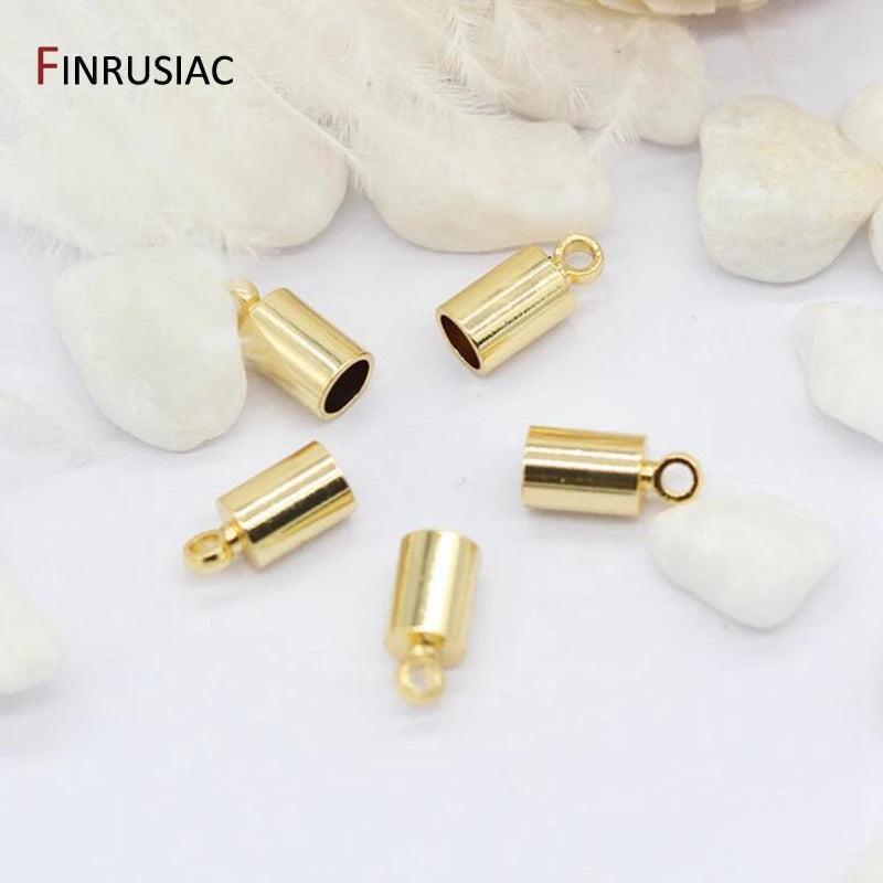 4MM Tassel Leather Cord End Crimp Caps Beads for DIY Jewelry Making