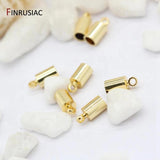 4MM Tassel Leather Cord End Crimp Caps Beads for DIY Jewelry Making