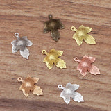 100pcs 12x15mm Brass Leaf Base Filigree Leaf Charms Pendant Setting